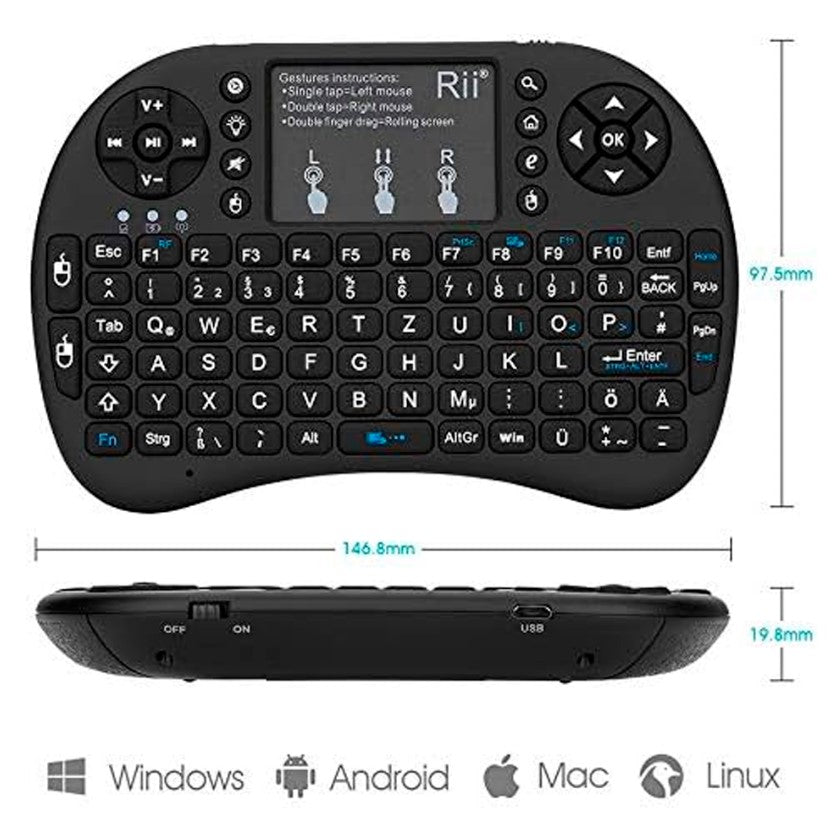 NUEVO MINI TECLADO INALÁMBRICO CON PANEL TÁCTIL